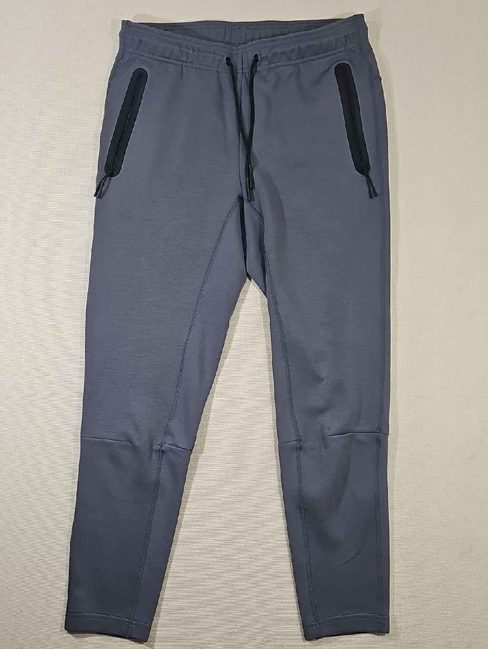 H&M Men's Joggers in Slate Blue with Black Zip Details